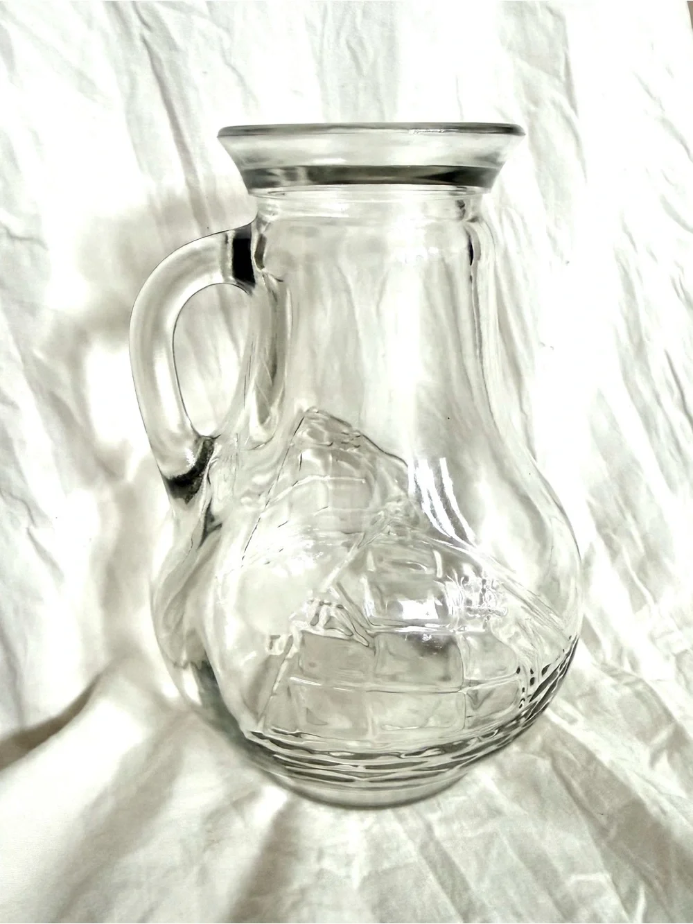 Clear Glass Pitcher with clipper ship